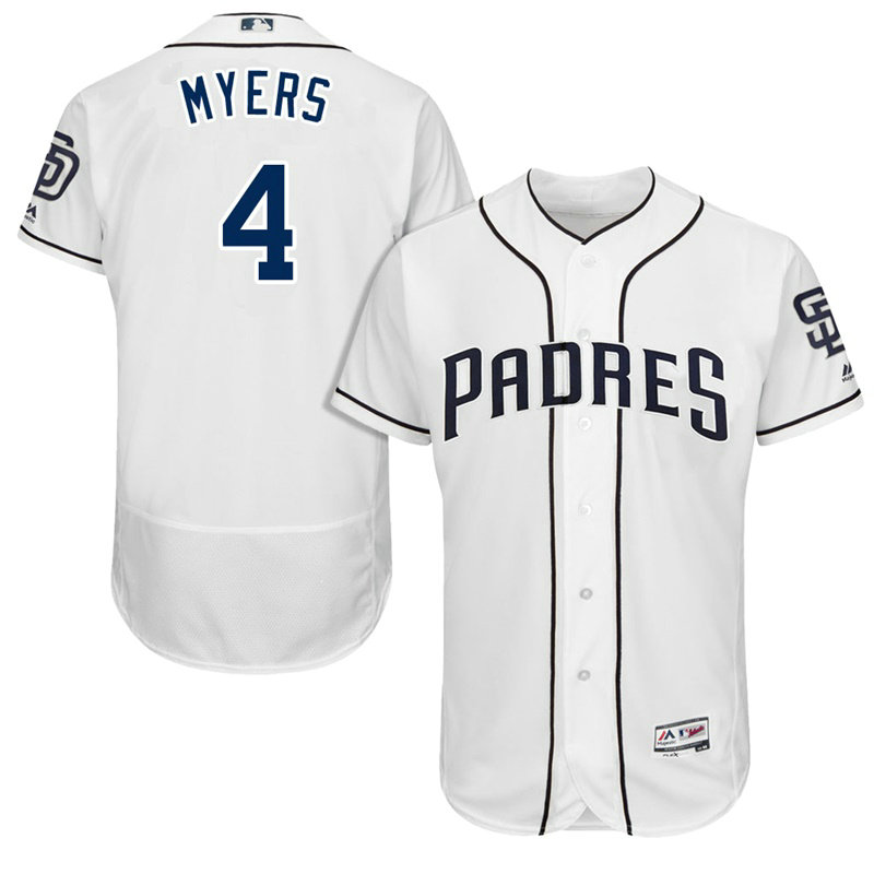 San Diego Padres Wil Myers #4 White 2017 Home Authentic Collection Flex Base Jersey