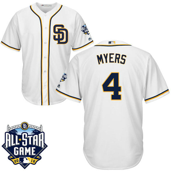 San Diego Padres Wil Myers #4 White 2016 All-Star Patch Authentic Cool Base Jersey
