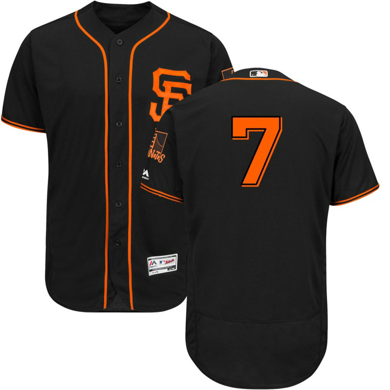 San Francisco Giants Aaron Hill #7 Black 2017 Alternate Flex Base Jersey