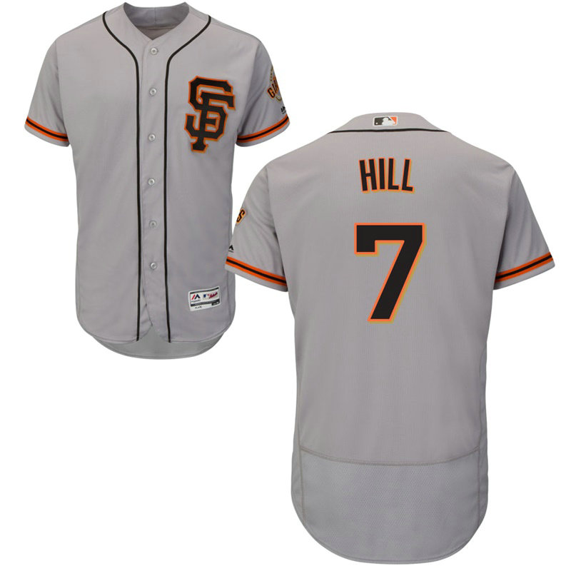 San Francisco Giants Aaron Hill #7 Grey Alternate Flex Base Jersey