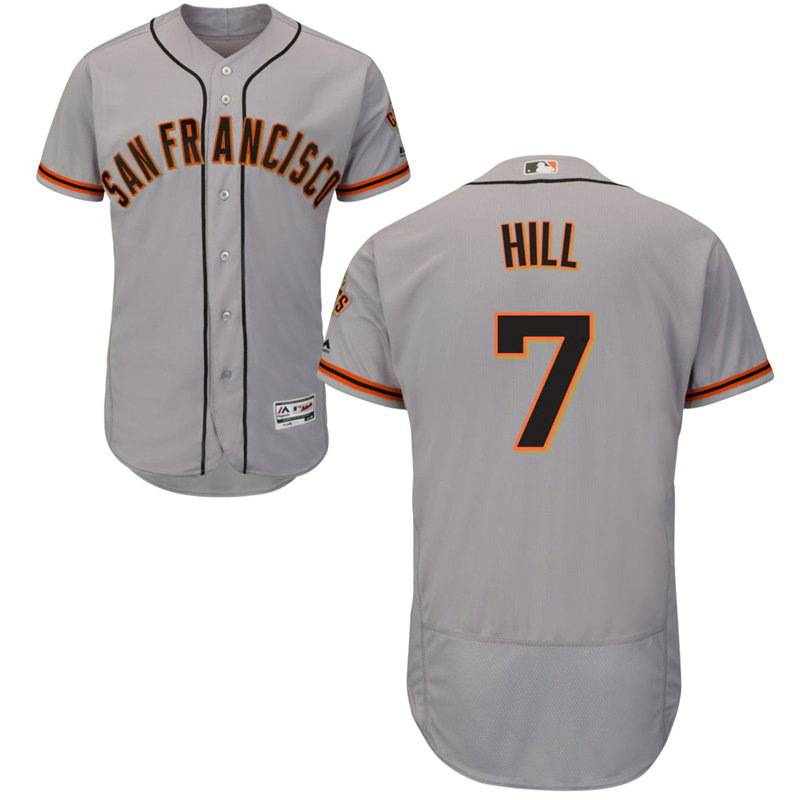 San Francisco Giants Aaron Hill #7 Grey Road Flex Base Jersey