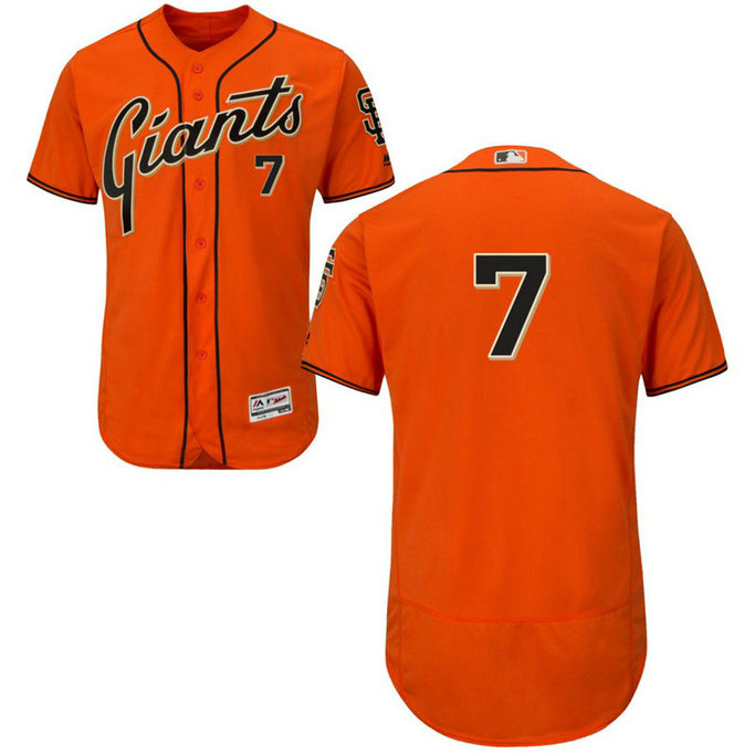 San Francisco Giants Aaron Hill #7 Orange Alternate Flex Base Jersey