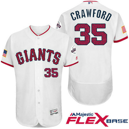 San Francisco Giants #35 Brandon Crawford White Stars & Stripes 2016 Independence Day Flex Base Jersey San Francisco Giants #35 Brandon Crawford White Stars & Stripes 2016 Independence Day Flex Base Jersey