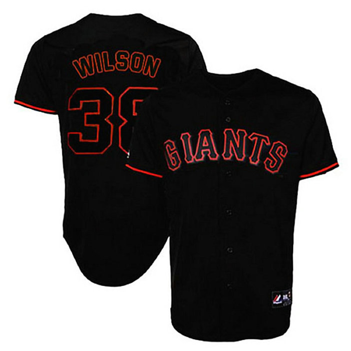 San Francisco Giants #38 Brian Wilson Black Fashion Jersey San Francisco Giants #38 Brian Wilson Black Fashion Jersey