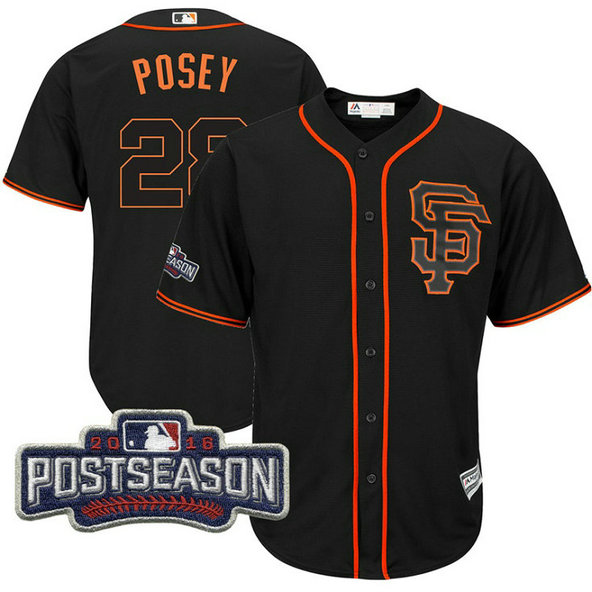 San Francisco Giants Buster Posey #28 Black 2016 Postseason Patch Cool Base Jersey San Francisco Giants Buster Posey #28 Black 2016 Postseason Patch Cool Base Jersey