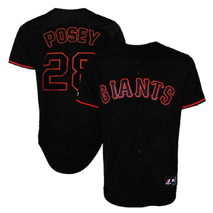 San Francisco Giants #28 Buster Posey Black Fashion Jersey San Francisco Giants #28 Buster Posey Black Fashion Jersey