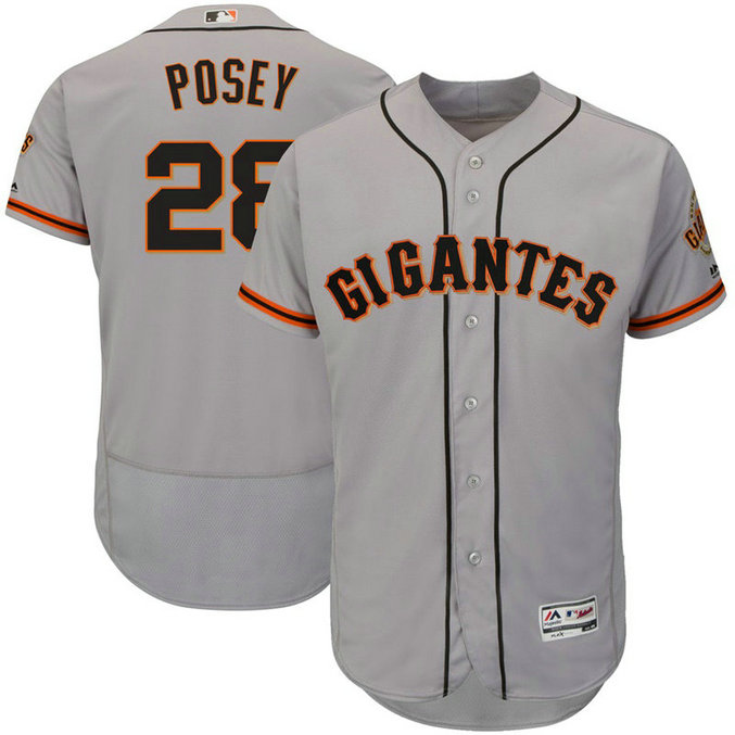 San Francisco Giants Buster Posey #28 Grey Hispanic Heritage Flex Base Jersey San Francisco Giants Buster Posey #28 Grey Hispanic Heritage Flex Base Jersey