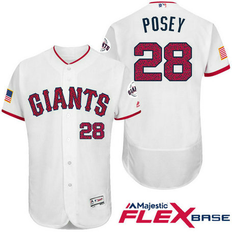 San Francisco Giants #28 Buster Posey White Stars & Stripes 2016 Independence Day Flex Base Jersey San Francisco Giants #28 Buster Posey White Stars & Stripes 2016 Independence Day Flex Base Jersey