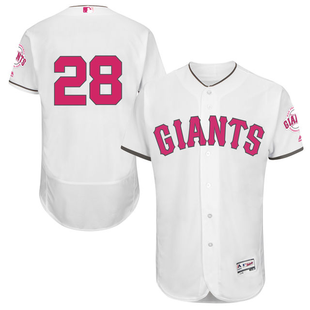 San Francisco Giants #28 Buster Posey White Home 2016 Mother's Day Flex Base Jersey San Francisco Giants #28 Buster Posey White Home 2016 Mother's Day Flex Base Jersey