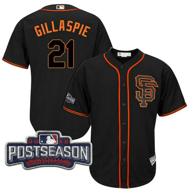 San Francisco Giants Conor Gillaspie #21 Black 2016 Postseason Patch Cool Base Jersey San Francisco Giants Conor Gillaspie #21 Black 2016 Postseason Patch Cool Base Jersey