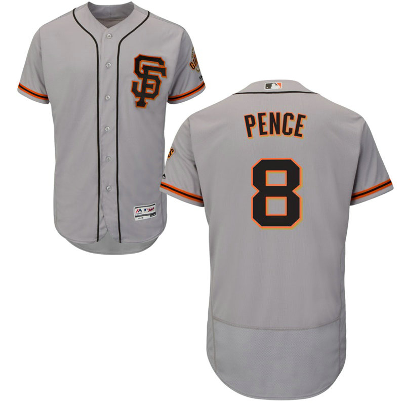 San Francisco Giants Hunter Pence #8 Alternate Grey Authentic Collection Flex Base Jersey