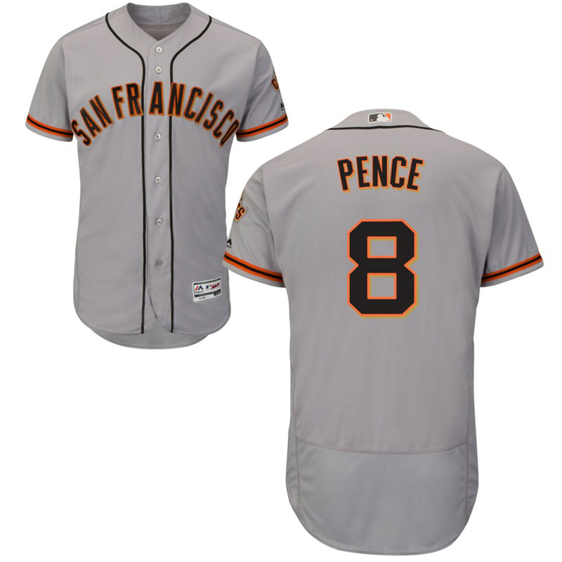 San Francisco Giants Hunter Pence #8 Road Grey Authentic Collection Flex Base Jersey