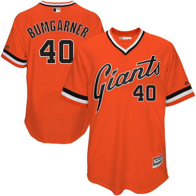 San Francisco Giants Madison Bumgarner #40 Orange 1976 Turn Back the Clock Authentic Player Jersey San Francisco Giants Madison Bumgarner #40 Orange 1976 Turn Back the Clock Authentic Player Jersey