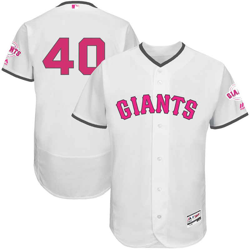 Madison Bumgarner #40 San Francisco Giants 2017 Mother's Day White Flex Base Jersey Madison Bumgarner #40 San Francisco Giants 2017 Mother's Day White Flex Base Jersey