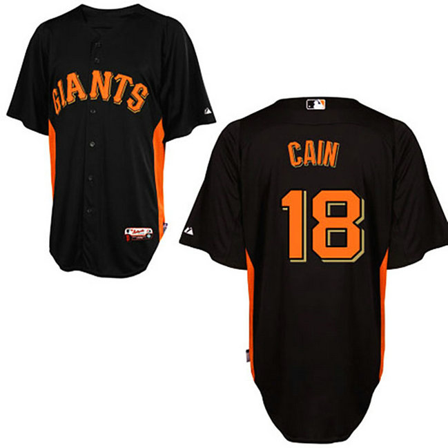 San Francisco Giants #18 Matt Cain Black Jersey San Francisco Giants #18 Matt Cain Black Jersey