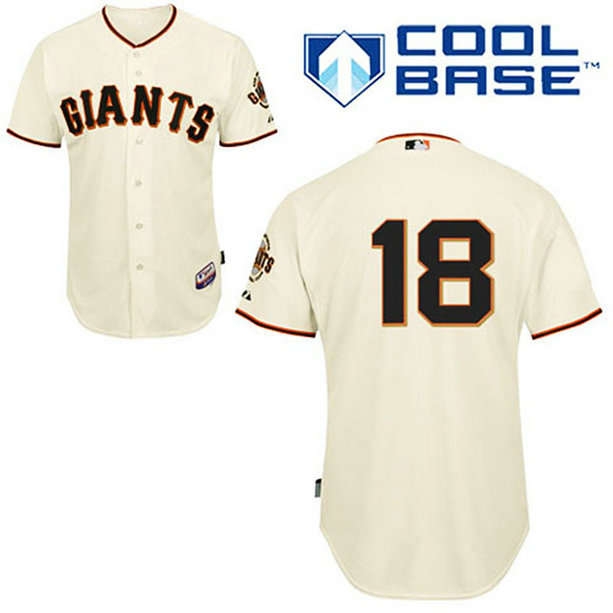 San Francisco Giants #18 Matt Cain Cool Base Cream Jersey San Francisco Giants #18 Matt Cain Cool Base Cream Jersey