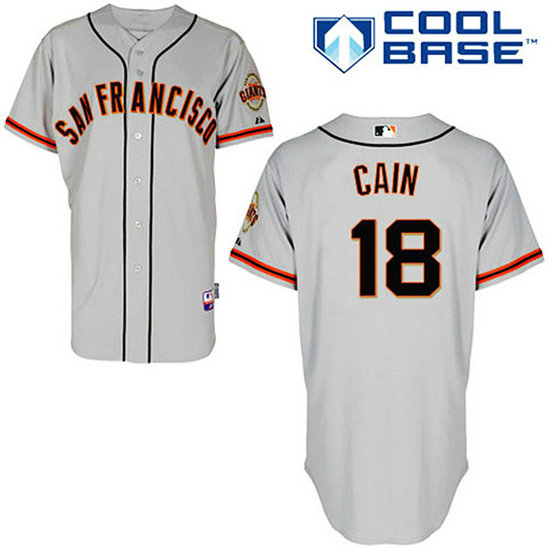 San Francisco Giants #18 Matt Cain Cool Base Grey Jersey San Francisco Giants #18 Matt Cain Cool Base Grey Jersey