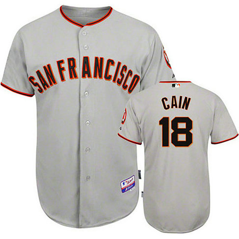 San Francisco Giants #18 Matt Cain Grey Jersey San Francisco Giants #18 Matt Cain Grey Jersey