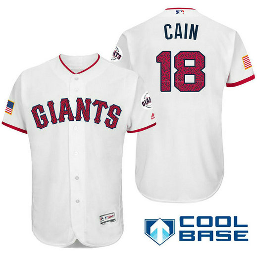 San Francisco Giants #18 Matt Cain White Stars & Stripes 2016 Independence Day Cool Base Jersey San Francisco Giants #18 Matt Cain White Stars & Stripes 2016 Independence Day Cool Base Jersey