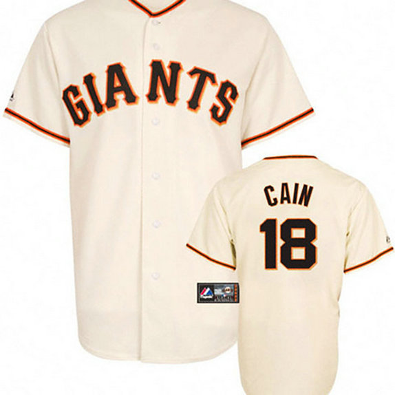 San Francisco Giants #18 Matt Cain White Jersey San Francisco Giants #18 Matt Cain White Jersey