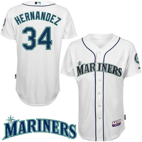 Seattle Mariners #34 Felix Hernandez Home White 6300 Authentic Cool Base Jersey Seattle Mariners #34 Felix Hernandez Home White 6300 Authentic Cool Base Jersey