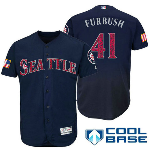 Seattle Mariners #41 Charlie Furbush Navy Stars & Stripes 2016 Independence Day Cool Base Jersey Seattle Mariners #41 Charlie Furbush Navy Stars & Stripes 2016 Independence Day Cool Base Jersey