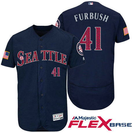 Seattle Mariners #41 Charlie Furbush Navy Stars & Stripes 2016 Independence Day Flex Base Jersey Seattle Mariners #41 Charlie Furbush Navy Stars & Stripes 2016 Independence Day Flex Base Jersey