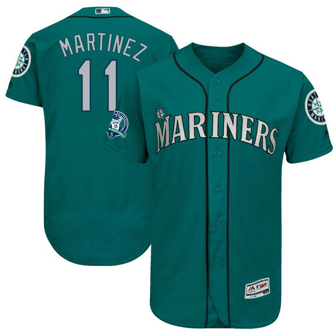 Seattle Mariners Edgar Martinez #11 Aqua Number Retirement Flex Base Jersey Seattle Mariners Edgar Martinez #11 Aqua Number Retirement Flex Base Jersey