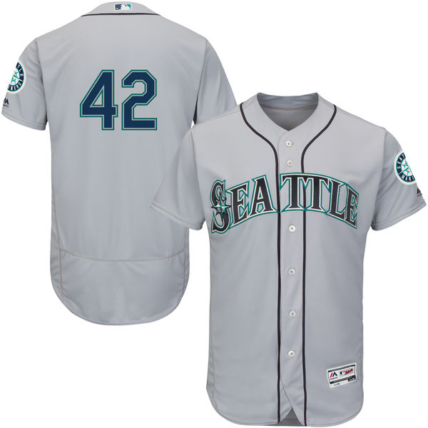Seattle Mariners Jackie Robinson #42 Grey Authentic Collection Flexbase Jersey