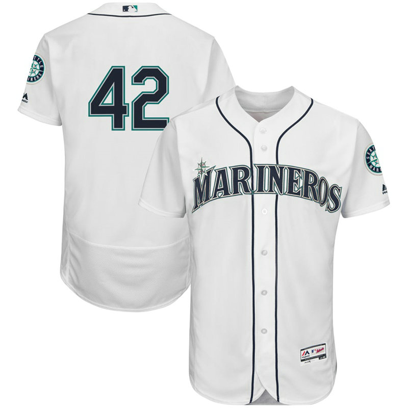 Seattle Mariners Jackie Robinson #42 White Commemorative Flex Base Jersey