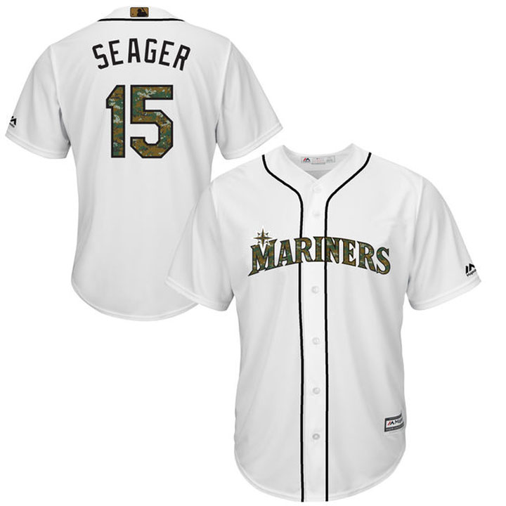 Seattle Mariners Kyle Seager #15 White Camo Fashion 2016 Memorial Day Cool Base Jersey Seattle Mariners Kyle Seager #15 White Camo Fashion 2016 Memorial Day Cool Base Jersey