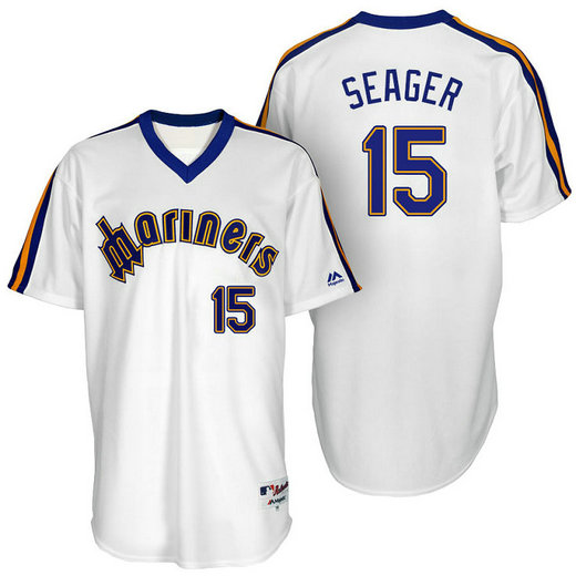 Seattle Mariners Kyle Seager #15 White Authentic Turn Back the Clock Jersey Seattle Mariners Kyle Seager #15 White Authentic Turn Back the Clock Jersey