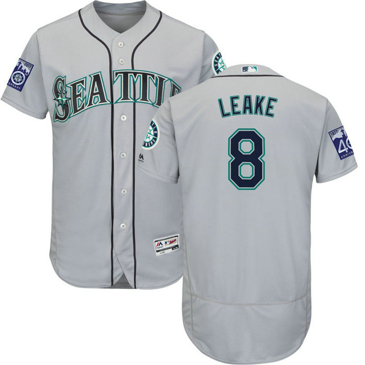 Seattle Mariners Mike Leake #8 Grey 2017 Commemorative Patch Flex Base Jersey Seattle Mariners Mike Leake #8 Grey 2017 Commemorative Patch Flex Base Jersey