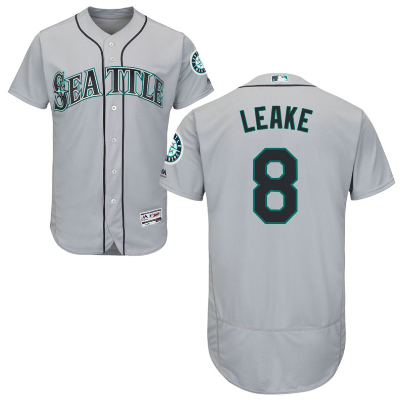 Seattle Mariners Mike Leake #8 Grey Road Flex Base Jersey