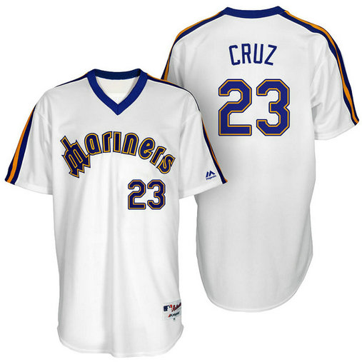 Seattle Mariners Nelson Cruz #23 White Authentic Turn Back the Clock Jersey