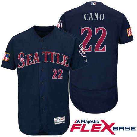 Seattle Mariners #22 Robinson Cano Navy Stars & Stripes 2016 Independence Day Flex Base Jersey Seattle Mariners #22 Robinson Cano Navy Stars & Stripes 2016 Independence Day Flex Base Jersey