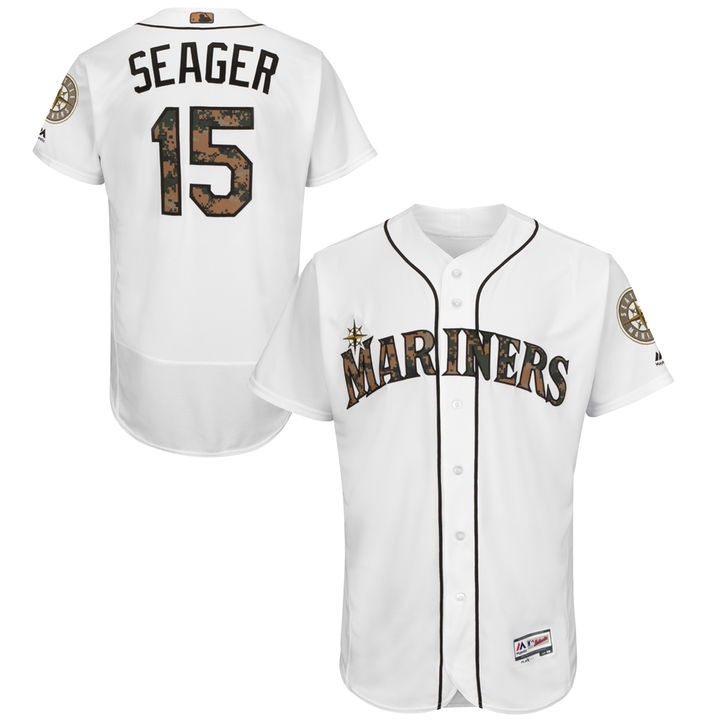 Seattle Mariners Kyle Seager #15 White Camo Fashion 2016 Memorial Day Flex Base Jersey Seattle Mariners Kyle Seager #15 White Camo Fashion 2016 Memorial Day Flex Base Jersey