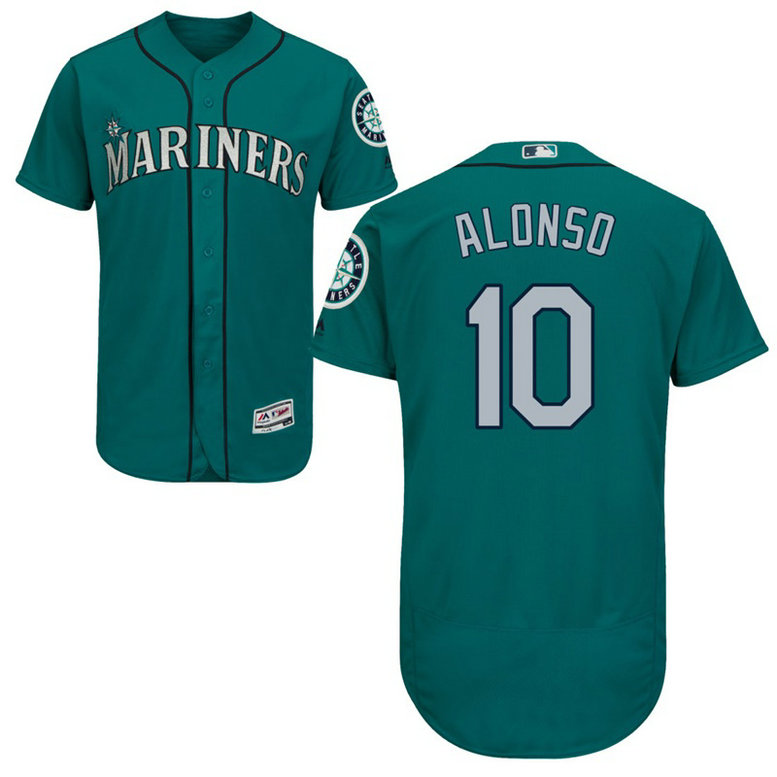 Seattle Mariners Yonder Alonso #10 Green Alternate Flex Base Jersey Seattle Mariners Yonder Alonso #10 Green Alternate Flex Base Jersey
