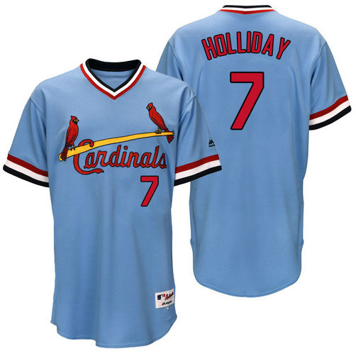 St. Louis Cardinal Matt Holliday #7 Light Blue Authentic Turn Back the Clock Jersey