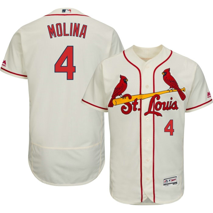 St. Louis Cardinals Yadier Molina #4 Cream Authentic Collection Flexbase Player Jersey St. Louis Cardinals Yadier Molina #4 Cream Authentic Collection Flexbase Player Jersey