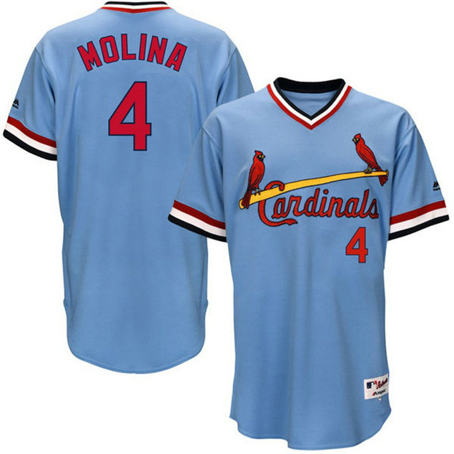 St. Louis Cardinals Yadier Molina #4 Light Blue Authentic Turn Back the Clock Jersey St. Louis Cardinals Yadier Molina #4 Light Blue Authentic Turn Back the Clock Jersey