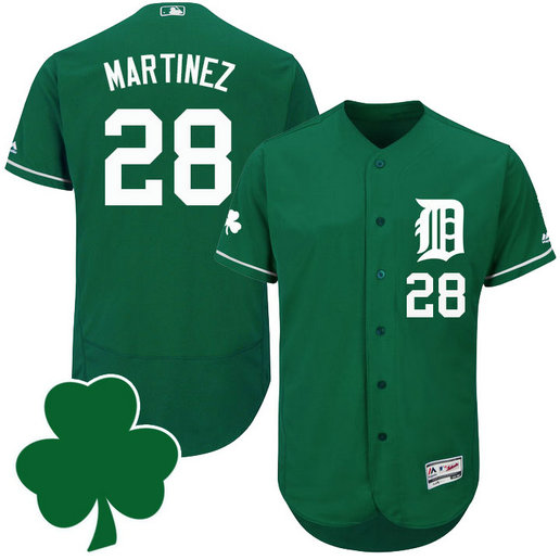 Detroit Tigers #28 J.D. Martinez St. Patricks Day Green Celtic Flexbase Authentic Collection Jersey Detroit Tigers #28 J.D. Martinez St. Patricks Day Green Celtic Flexbase Authentic Collection Jersey