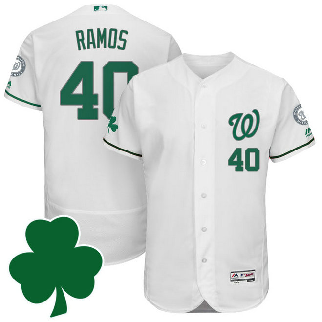 Washington Nationals #40 Wilson Ramos St. Patricks Day Green Celtic Flexbase Authentic Collection Jersey Washington Nationals #40 Wilson Ramos St. Patricks Day Green Celtic Flexbase Authentic Collection Jersey