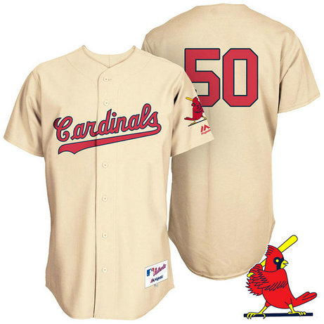 St. Louis Cardinals Adam Wainwright #50 Tan Turn Back the Clock Throwback Player Jersey St. Louis Cardinals Adam Wainwright #50 Tan Turn Back the Clock Throwback Player Jersey