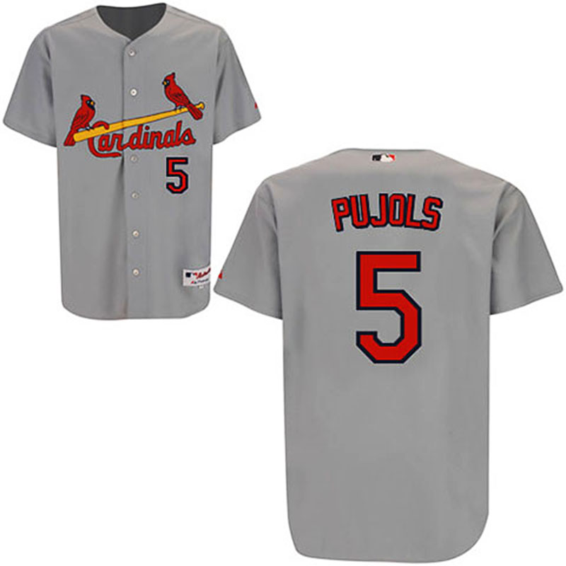 St. Louis Cardinals #5 Albert Pujols Grey Away Jersey