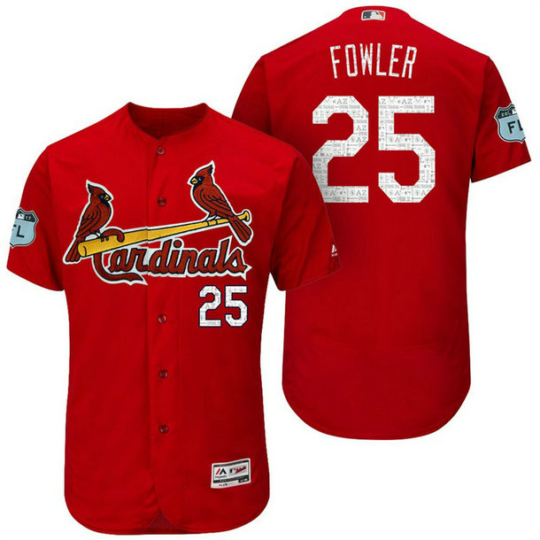 St. Louis Cardinals Dexter Fowler #25 Scarlet 2017 Spring Training Grapefruit League Patch Authentic Collection Flex Base Jersey St. Louis Cardinals Dexter Fowler #25 Scarlet 2017 Spring Training Grapefruit League Patch Authentic Collection Flex Base Jersey