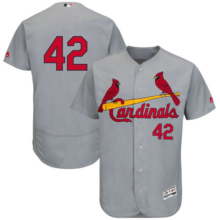 St. Louis Cardinals Jackie Robinson #42 Grey Commemorative Flex Base Jersey