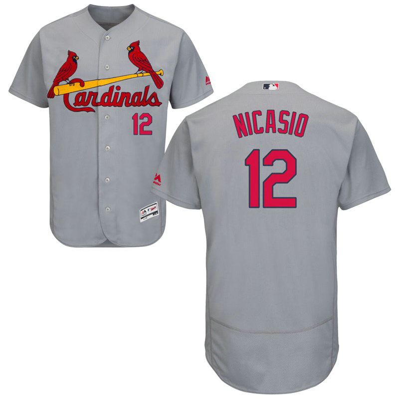 St. Louis Cardinals Juan Nicasio #12 Grey Authentic Road Flex Base Jersey