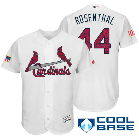 St. Louis Cardinals #44 Trevor Rosenthal White Stars & Stripes 2016 Independence Day Cool Base Jersey St. Louis Cardinals #44 Trevor Rosenthal White Stars & Stripes 2016 Independence Day Cool Base Jersey