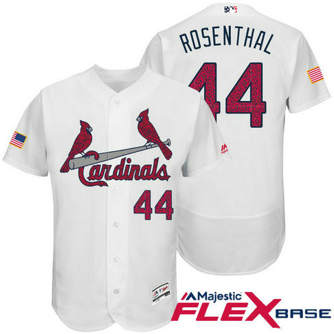 St. Louis Cardinals #44 Trevor Rosenthal White Stars & Stripes 2016 Independence Day Flex Base Jersey